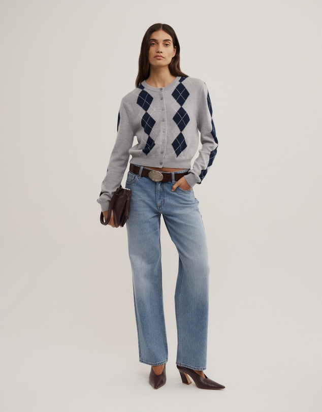 Witchery - Argyle Cropped Cardigan