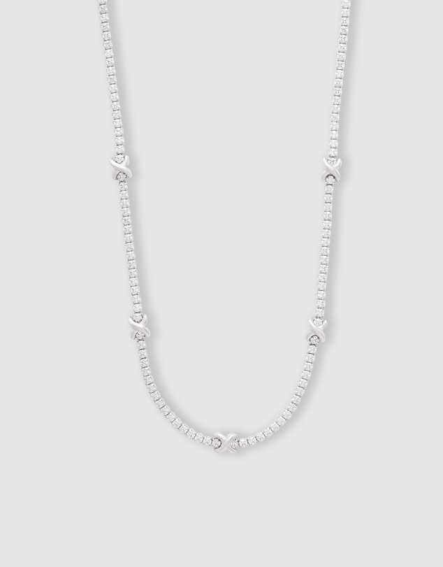 Wanderlust + Co - Pave 925 Sterling Silver Petite Tennis Necklace