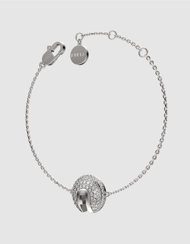 Furla - Furla Flow Crystal Pendant Silver-Tone Bracelet