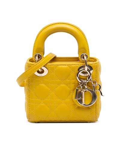 Pre-Loved by Azura Reborn - Pre-Loved Micro Lambskin Cannage Lady Dior