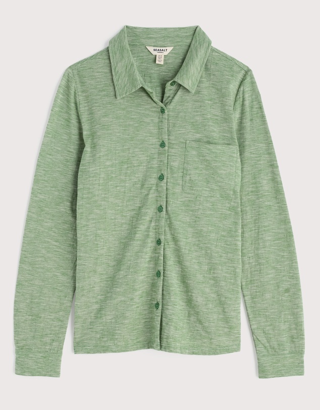 Seasalt - Seasalt Cornwall Green Teasel Head Organic Cotton Jersey Shirt