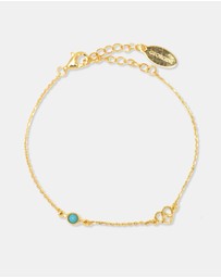 Georgini - Natural Turquoise And Two Natural Diamond December Gold Bracelet