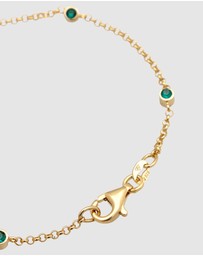 Elli Jewelry - Bracelet Basic Filigree Combinable with Crystals Green in 925 Sterling Silver Gold Plated