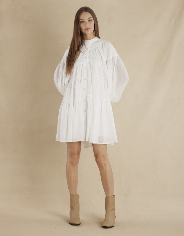 Amelius - Isabelle Ramie Tiered Mini Dress