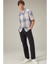 NEXT - Linen Blend Check Short Sleeve Shirt