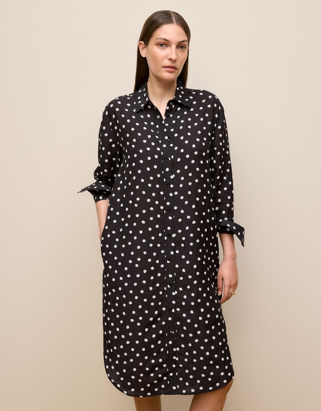 Trenery - Spot Relaxed Shirt Dress in Black