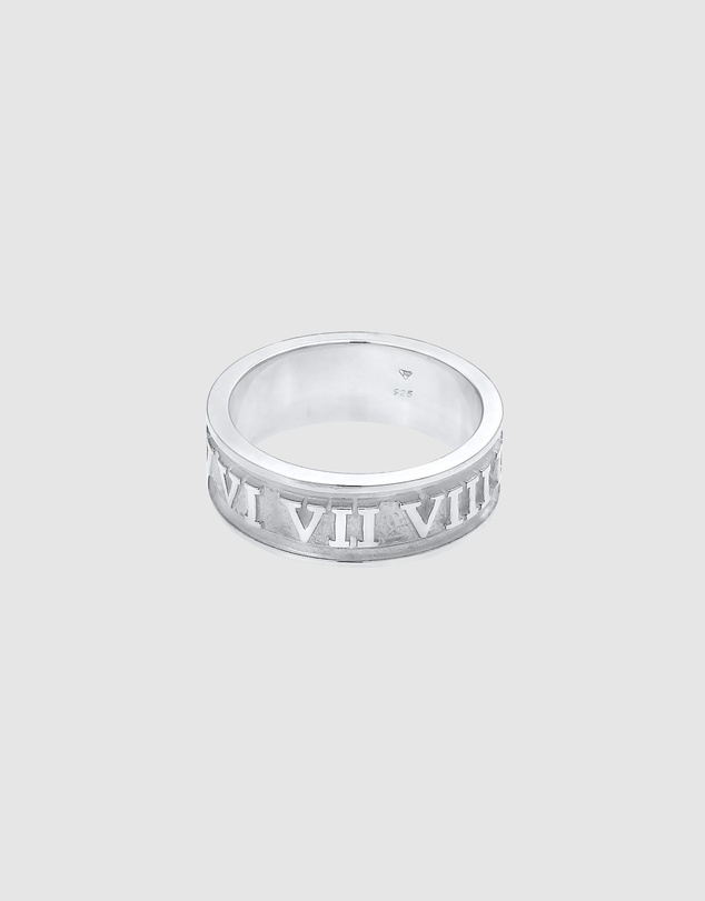 Kuzzoi - ICONIC EXCLUSIVE - Roman Numbers Band Ring in 925 Sterling Silver