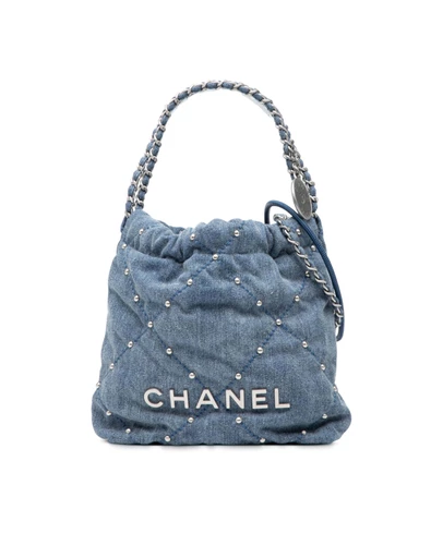 Pre-Loved by Azura Reborn - Pre-Loved Mini Denim Studded 22 Handbag