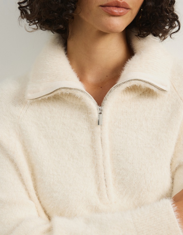 Atmos&Here - Jordie Half Zip Fluffy Turtleneck Sweater