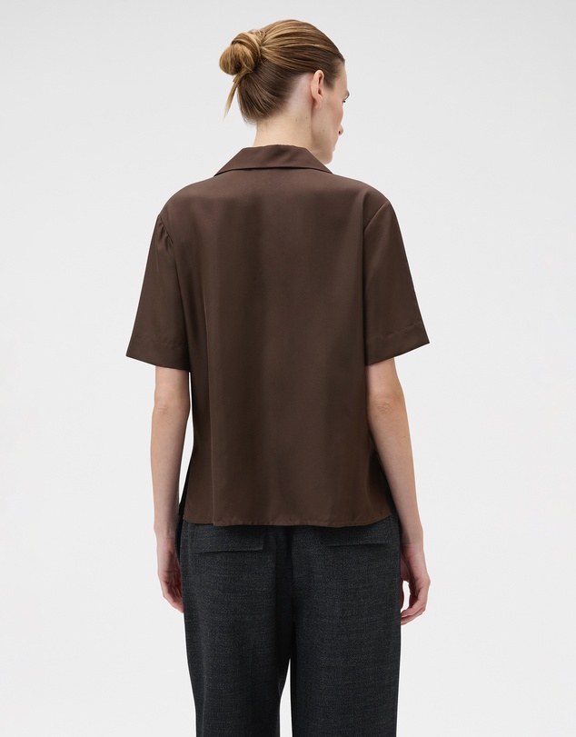 Oroton - Ribbon Trim Silk Camp Shirt