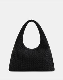 JW PEI - laura Faux Suede Woven Shoulder Bag