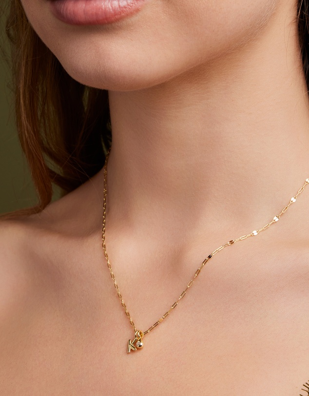 Zoe Olivia - 14K Gold Vermeil Imprint Initial K Cubic Zirconia Necklace