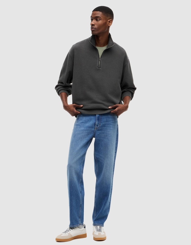 Tommy Jeans - Relaxed Washed Waffle Quarter-Zip Sweater