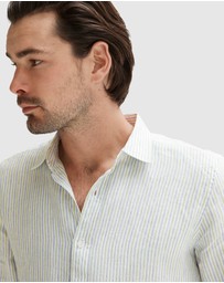 Trenery - Tailored Fit Linen Yarn Dyed Bengal Stripe Shirt