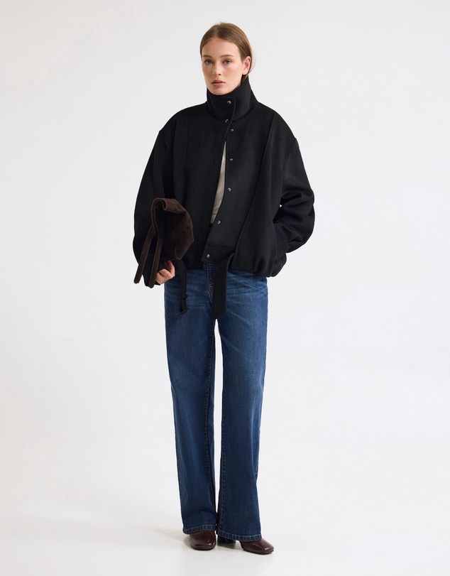 Oxford - Emma Wool Blend Funnel Trim Jacket
