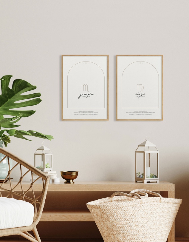 Olive et Oriel - Virgo Zodiac Art Print A3