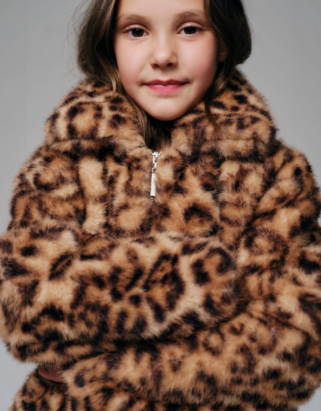Bardot Junior - Sylvie Leopard Faux Fur Jacket - Kids-Teens