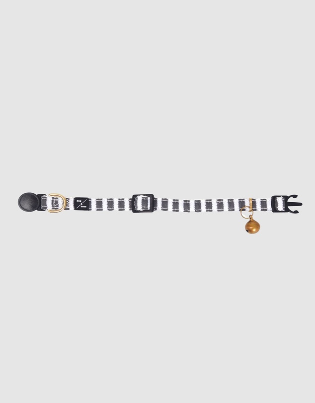 Mog & Bone - Hemp Cat collar - Charcoal Hampton stripe Print