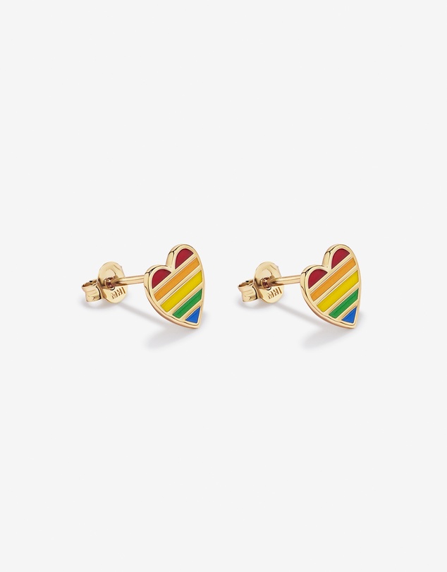 Michael Hill - Heart Stud Earrings in 18Kt Vermeil with Enamel