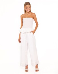 Petal & Pup - Eliska Frill Hem Pant - White
