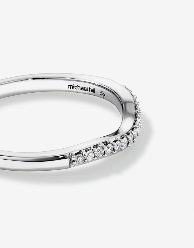 Michael Hill - Wedding Ring with 0.10 Carat TW of Diamonds in 14kt White Gold