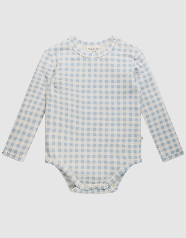 Kynd Baby - Comfy Bodysuit Long Sleeve in Blue Gingham