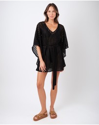 UNE PIECE - Scalloped Lace V-Neck Mini Kaftan