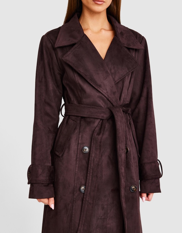 SNDYS - Sutton Faux Suede Trench Coat
