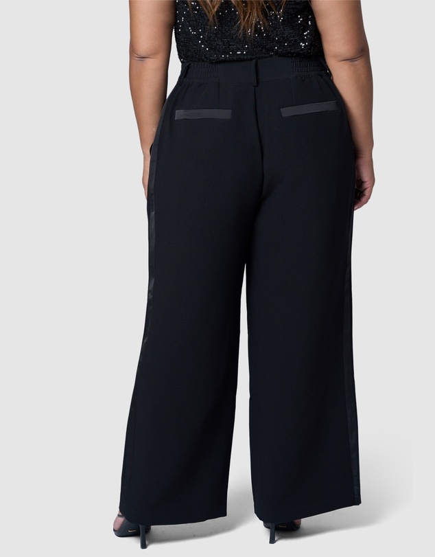 Pink Dusk by Curve Project - Fired Up Satin Trim Pant
