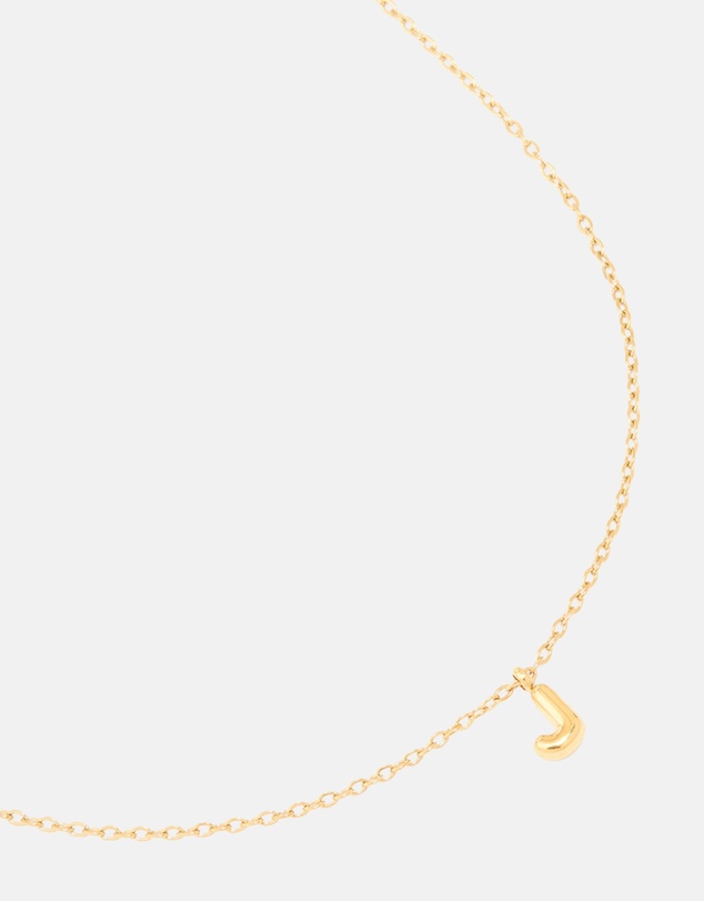 Lovisa - Waterproof Gold Plated Stainless Steel Mini Bubble Letter J Necklace