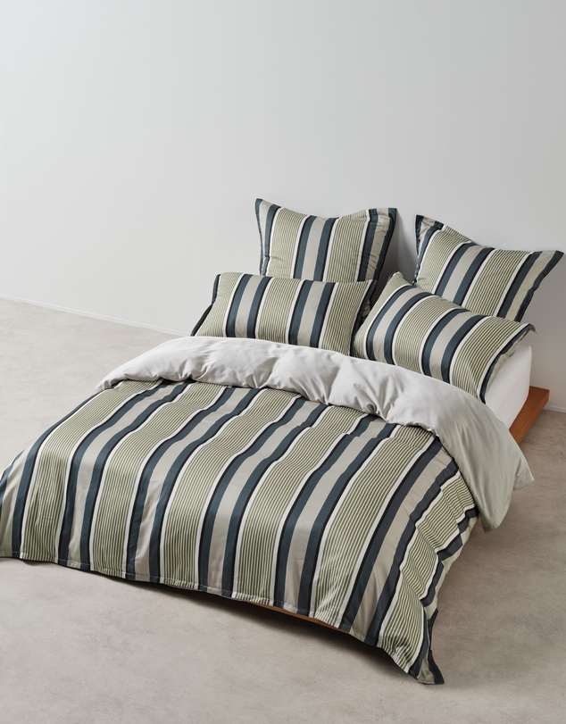 Linen House - Nara Bamboo Cotton 400TC Stripe Quilt Cover Set