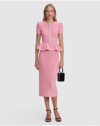 Self Portrait - Peplum Knit Midi Dress