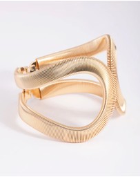Lovisa - Gold Textured Oval Cuff Bangle