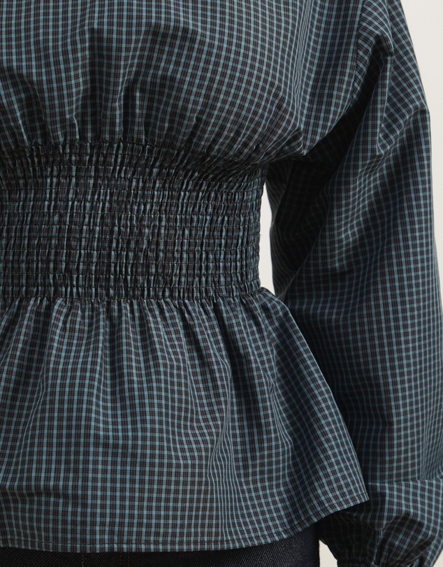 Atmos&Here - Nerissa Check Smocked Long Sleeve Top