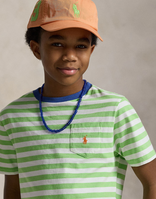 Polo Ralph Lauren - Striped Cotton Jersey Pocket Tee - Teens