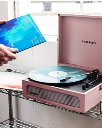 Crosley - Crosley Voyager Bluetooth Portable Turntable - Amethyst + Bundled Crosley Record Storage Display Stand