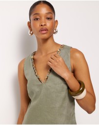 AERE - Jenna Linen Shift Mini Dress