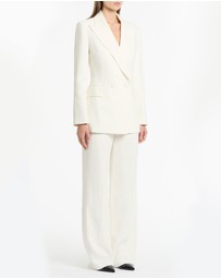Carla Zampatti - Ivory Starlight Twill Double Breasted Blazer