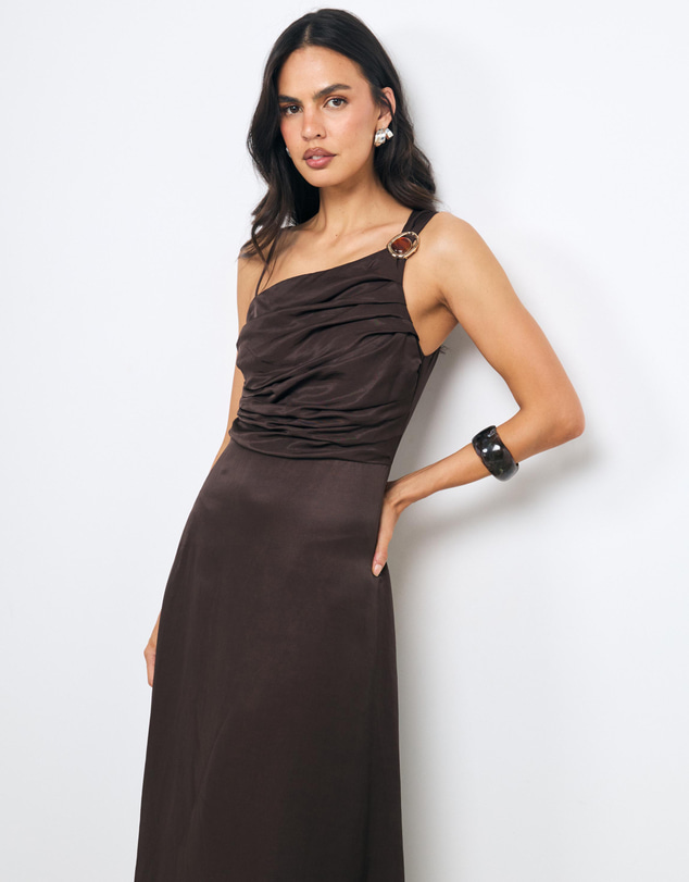 AERE - Romy Trim Detail Midi Dress