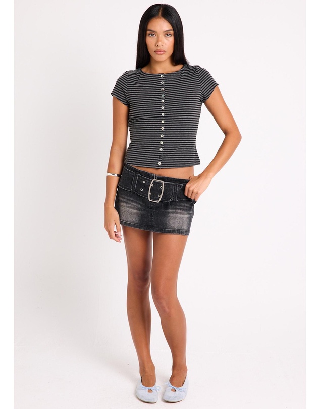 Neon Hart - Belted Super Mini Skirt