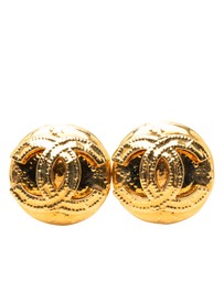 Pre-Loved by Azura Reborn - Pre-Loved Gold Plated CC Round Clip on Earrings