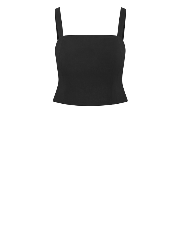 City Chic - Plus size Bianka Crop Top - black