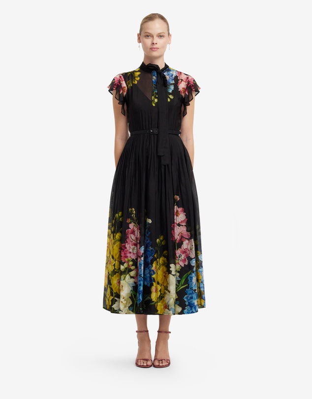 LEO LIN - Grace Flutter Sleeve Midi Dress