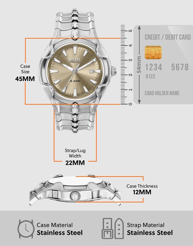 Diesel - Vert Silver Tone Analogue Watch