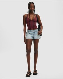 Cotton On - Micro Low Denim Shorts