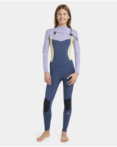 Billabong - Girls 8 to 16 4/3Mm Synergy Natural GBS Chest Zip Long Sleeve Fullsuit
