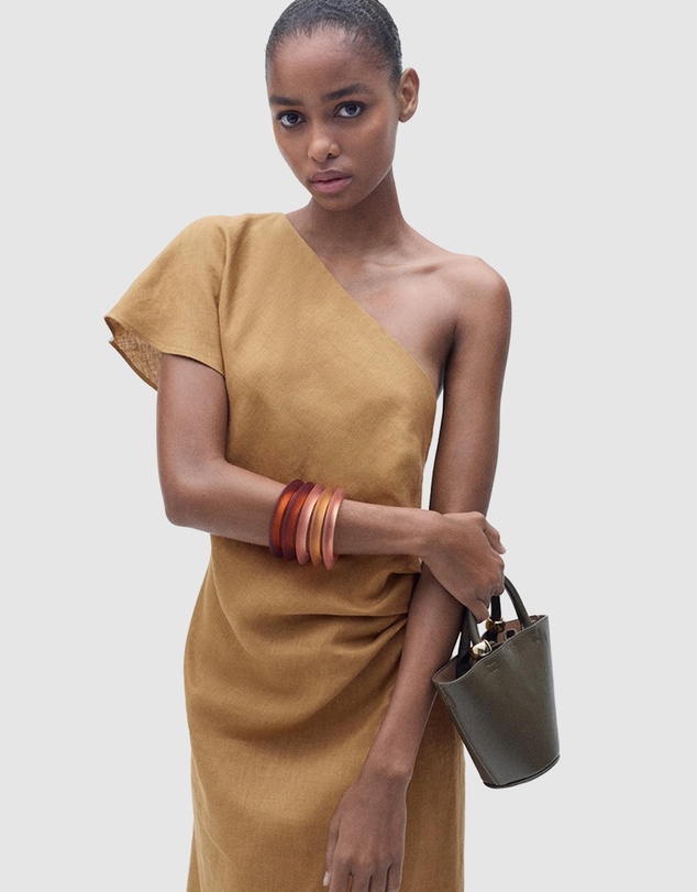 M.N.G - Rachel Asymmetrical Linen Dress