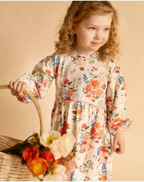 Fox & Finch - Wild Garden Print Organic Dress - Babies