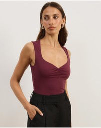 Atmos&Here - Jersey Gathered Detail Tank Top
