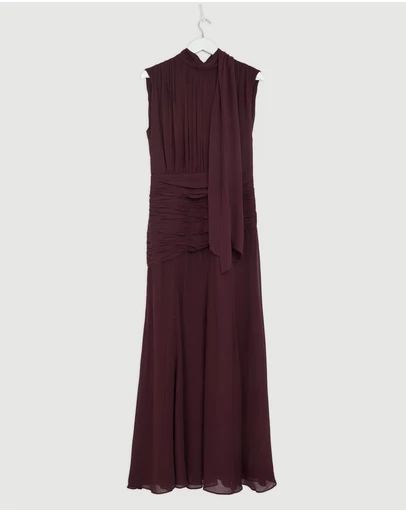 Revibe - Repaired Shona Joy Amina Scarf Neck Maxi Dress - AU 10